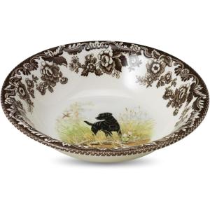 image:imageSpode Woodland Pintail Cereal Bowl  Fine Earthenware 8 Inch WildlifeInspired Dish with British Flowers Border Dishwasher Microwave Freezer amp Oven Safe  Traditional English Country ServewareBlack Labrador
