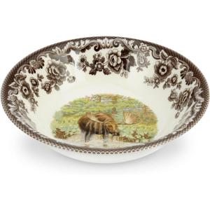 image:imageSpode Woodland Pintail Cereal Bowl  Fine Earthenware 8 Inch WildlifeInspired Dish with British Flowers Border Dishwasher Microwave Freezer amp Oven Safe  Traditional English Country ServewareMoose