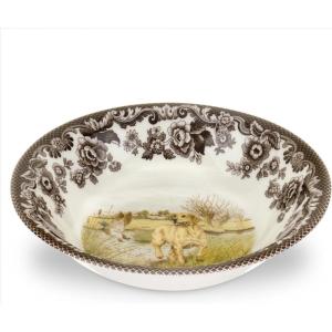 image:imageSpode Woodland Pintail Cereal Bowl  Fine Earthenware 8 Inch WildlifeInspired Dish with British Flowers Border Dishwasher Microwave Freezer amp Oven Safe  Traditional English Country ServewareYellow Labrador Retriever