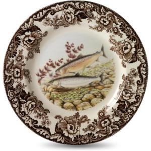 image:imageSpode Woodland Salmon Dinner Plate British Country Style Earthenware Featuring Wildlife Scene  Rustic Holiday Kitchen Accent Made in England  Festive Seasonal Table Decor Decorative Piece