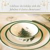 image:imageSpode Christmas Tree 105 Dinner Plate Set of 4  Festive Holiday Stoneware Plate with Christmas Tree amp Green Borders Microwave Dishwasher Freezer Oven Safe  Holiday Tableware