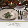 image:imageSpode Christmas Tree 105 Dinner Plate Set of 4  Festive Holiday Stoneware Plate with Christmas Tree amp Green Borders Microwave Dishwasher Freezer Oven Safe  Holiday Tableware
