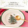 image:imageSpode Christmas Tree Pasta Bowl  Set of 4 Rimmed Plate for Serving Salad Spaghetti amp Soup 10Inch Made of Porcelain Dishwasher Microwave amp Freezer Safe Dinnerware Set