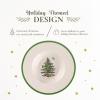 image:imageSpode Christmas Tree Pasta Bowl  Set of 4 Rimmed Plate for Serving Salad Spaghetti amp Soup 10Inch Made of Porcelain Dishwasher Microwave amp Freezer Safe Dinnerware Set
