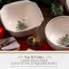 image:imageSpode Christmas Tree Gold 10 Square Bowl 100 fl oz  Decorative Holiday Serveware with 22K Gold Accents Elegant Stoneware for Christmas Table Serving Salads amp Vegetables  Dishwasher Safe