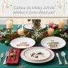image:imageSpode Kit Kemp Doodles Christmas Cake Plates Set of 4  Whimsical Festive Illustrations with Cheeky Taglines Decorative Holiday Dessert amp Party Plates Fine China 6 Seasonal Tableware