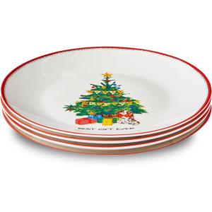 image:imageSpode Kit Kemp Doodles Christmas Cake Plates Set of 4  Whimsical Festive Illustrations with Cheeky Taglines Decorative Holiday Dessert amp Party Plates Fine China 6 Seasonal Tableware