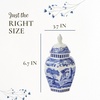 image:imageSpode Blue Italian Porcelain Lidded Hexagonal Vase 57Inch Decorative Accent with Imari Border amp Cobalt Detailing for Elegant Display amp Storage  Great Urn for Gifting Wedding Centerpieces