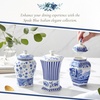 image:imageSpode Blue Italian Porcelain Lidded Hexagonal Vase 57Inch Decorative Accent with Imari Border amp Cobalt Detailing for Elegant Display amp Storage  Great Urn for Gifting Wedding Centerpieces