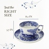 image:imageSpode Blue Italian Teacup and Saucer  Set of 4 Jumbo Mugs  Coffee Mug  20 Ounce Cup for Tea Lattes Espressos and Hot Beverages  Blue and White  Dishwasher SafeBlue
