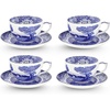 image:imageSpode Blue Italian Teacup and Saucer  Set of 4 Jumbo Mugs  Coffee Mug  20 Ounce Cup for Tea Lattes Espressos and Hot Beverages  Blue and White  Dishwasher SafeBlue
