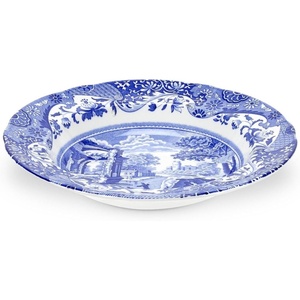 image:imageSpode Blue Italian 9 Soup Plate  Oriental Style Blue amp White Earthenware Bowl Plate Italian Countryside Motif Tableware for Serving Soup Pasta Salads  Dishwasher amp Microwave Safe