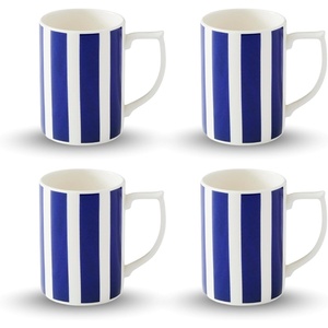image:imageSpode Steccato Collection  12oz Coffee Mug with Large Handles Stripe Cobalt Blue Set of 4  Fine Earthenware  Dishwasher and Microwave Safe  Cup For Coffee Tea Latte and Hot Chocolate4